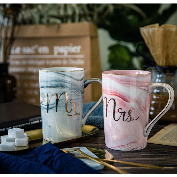 Mr and Mrs Coffee Ceramic Mugs Wedding Gifts Bride Groom Couples Bridal Shower - Picture 5 of 5